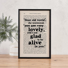 Load image into Gallery viewer, Dear Old World - book page print