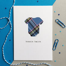 Load image into Gallery viewer, Bonnie Bairn - red, pink or blue - Scottish new baby card