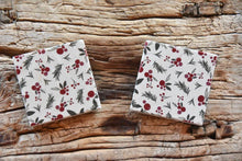 Load image into Gallery viewer, Christmas Berry natural marble stone coaster
