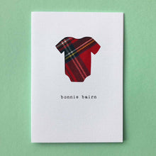 Load image into Gallery viewer, Bonnie Bairn - red, pink or blue - Scottish new baby card