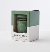 Load image into Gallery viewer, Reusable Glass Cup 12oz Happy Camper Green