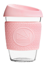 Load image into Gallery viewer, Reusable Glass Cup 12oz Pink Flamingo