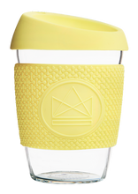 Load image into Gallery viewer, Reusable Glass Cup 12oz Yellow - Sun is Shining
