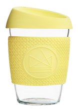 Load image into Gallery viewer, Reusable Glass Cup 12oz Yellow - Sun is Shining