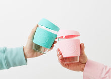 Load image into Gallery viewer, Reusable Glass Cup 12oz Pink Flamingo