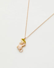 Load image into Gallery viewer, Enamel Dormouse short rose gold necklace
