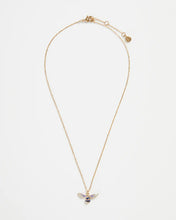 Load image into Gallery viewer, Enamel Bee short gold necklace
