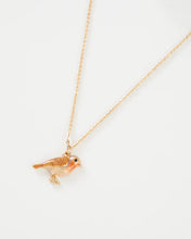 Load image into Gallery viewer, Enamel Robin short gold necklace