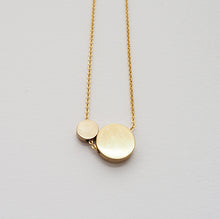 Load image into Gallery viewer, Small and Large Brass Discs necklace