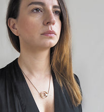 Load image into Gallery viewer, Brass rings within rings necklace