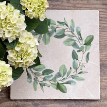 Load image into Gallery viewer, Eucalyptus Wreath natural marble stone platter