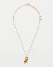 Load image into Gallery viewer, Fable Enamel Owl short gold necklace