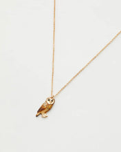 Load image into Gallery viewer, Fable Enamel Owl short gold necklace
