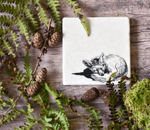 Load image into Gallery viewer, Sleeping Fox natural marble stone coaster