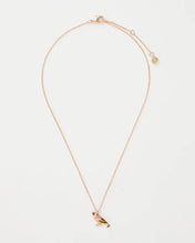 Load image into Gallery viewer, Enamel Goldfinch short gold necklace