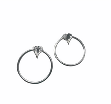 Load image into Gallery viewer, Heart Hoop Studs