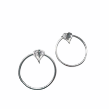 Load image into Gallery viewer, Heart Hoop Studs