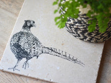 Load image into Gallery viewer, Pheasant natural marble stone coaster