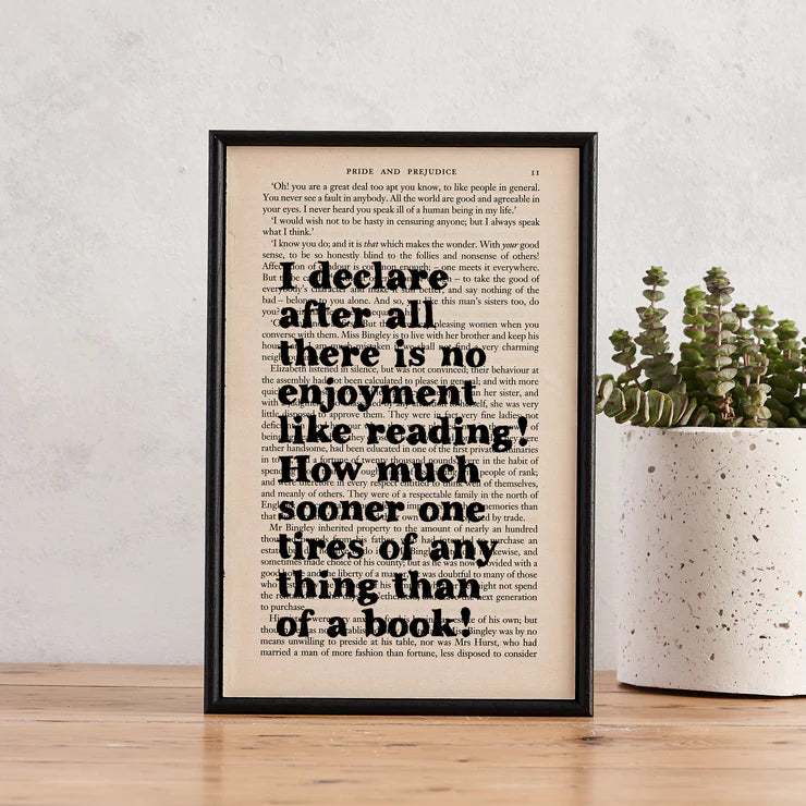 I declare after all there is no enjoyment like reading - book page print