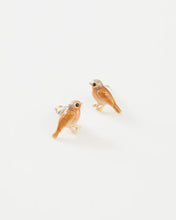 Load image into Gallery viewer, Enamel Robin stud earrings