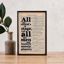 Load image into Gallery viewer, All The World's A Stage - book page print