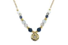 Load image into Gallery viewer, Tala Charm Denim Gemstone Beaded Necklace