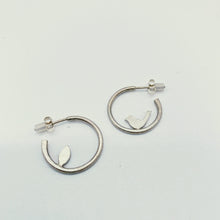 Load image into Gallery viewer, Tiny Bird Hoop Earrings