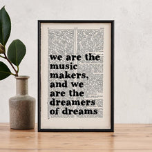 Load image into Gallery viewer, We Are the Music Makers - book page print