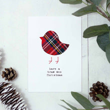 Load image into Gallery viewer, Robin - Braw Wee Christmas - handmade tartan card