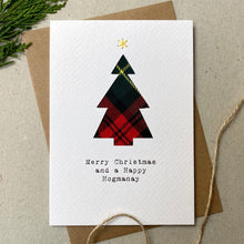 Load image into Gallery viewer, Tree - Merry Christmas & Happy Hogmanay - handmade tartan card