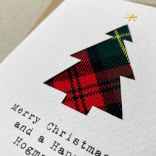 Load image into Gallery viewer, Tree - Merry Christmas & Happy Hogmanay - handmade tartan card