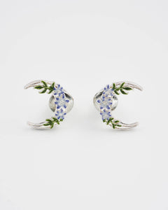 Nightshade Moon Silver Stud Earrings
