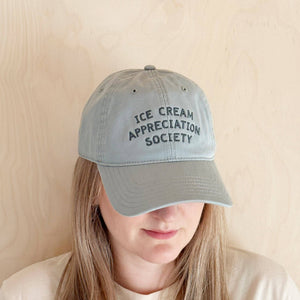 Ice Cream Appreciation Society - Cotton Baseball Cap - Pale Vintage Blue