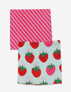 Organic Strawberry Print Muslin 2 Pack