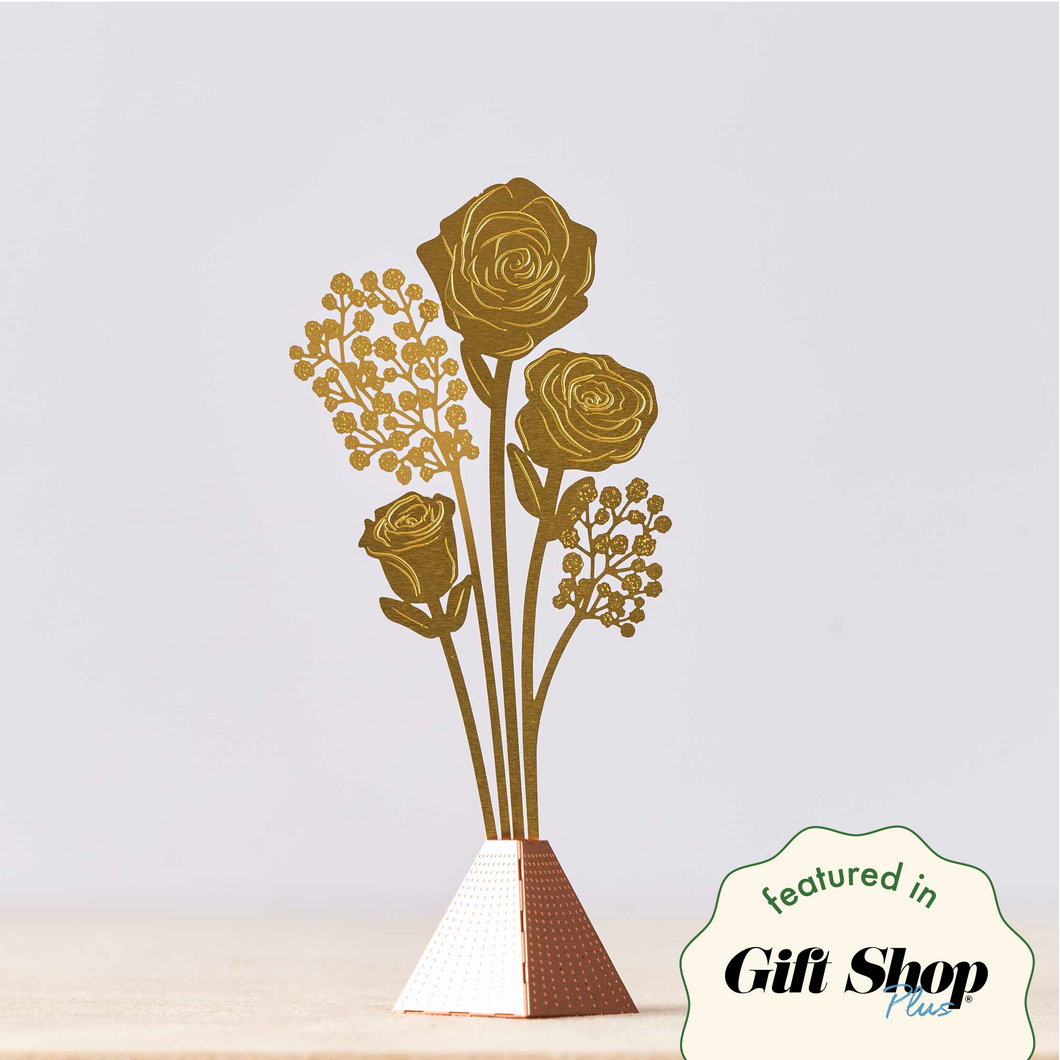 Rose Tiny Bouquet - Brass (gold)