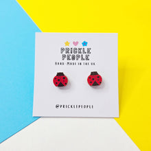 Load image into Gallery viewer, Ladybird Studs - wooden earrings
