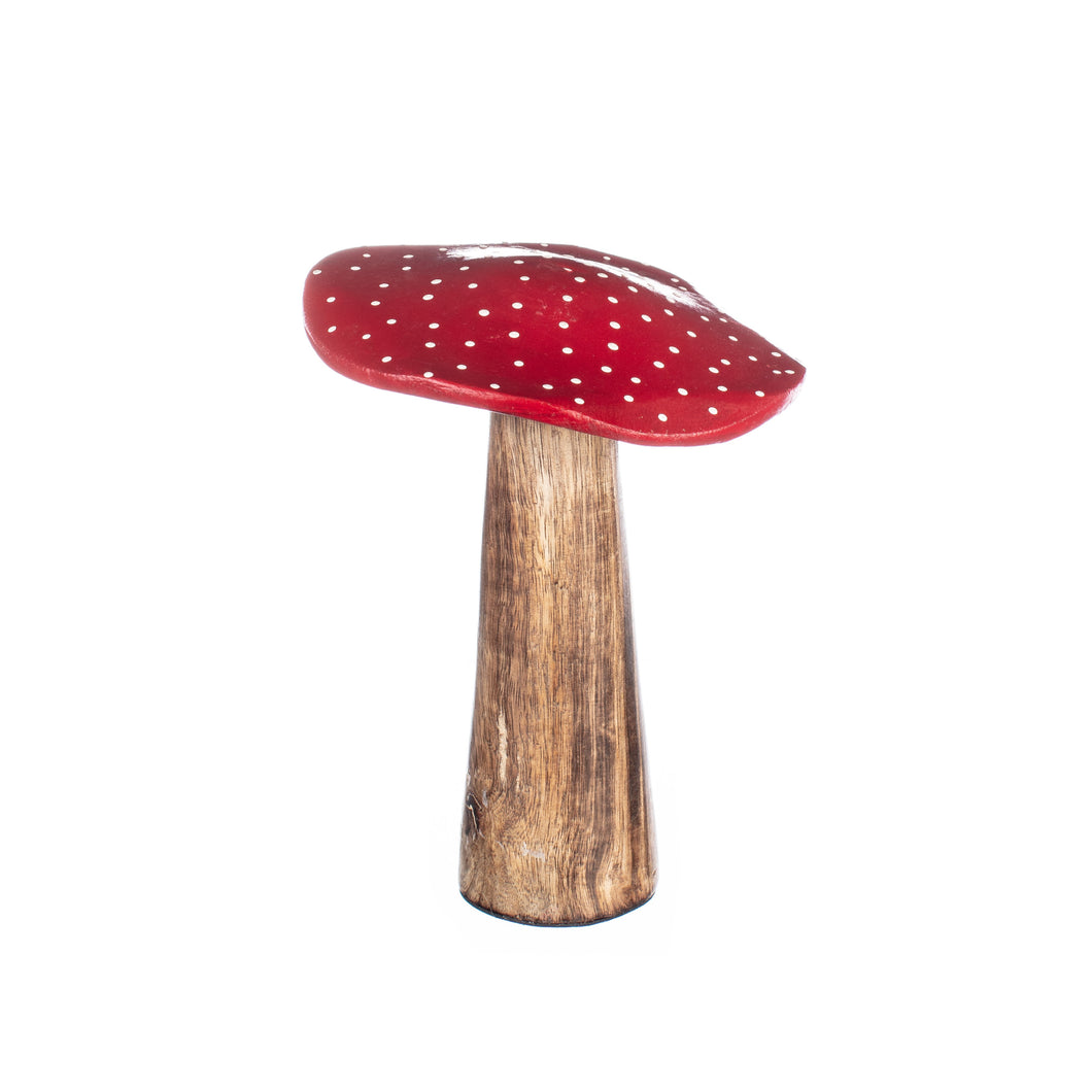 Red Wooden Mushroom 15cm