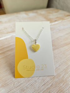 Porcelain Heart Pendant: Lemon