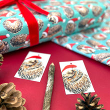 Load image into Gallery viewer, Christmas Hedgehogs wrapping paper Sheets: 500mm x 700mm flat sheets
