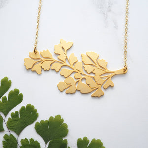 Maidenhair Fern Statement Necklace