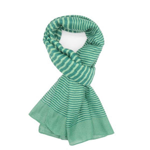 Cross Stripes Lightweight Scarf Two Tone Green