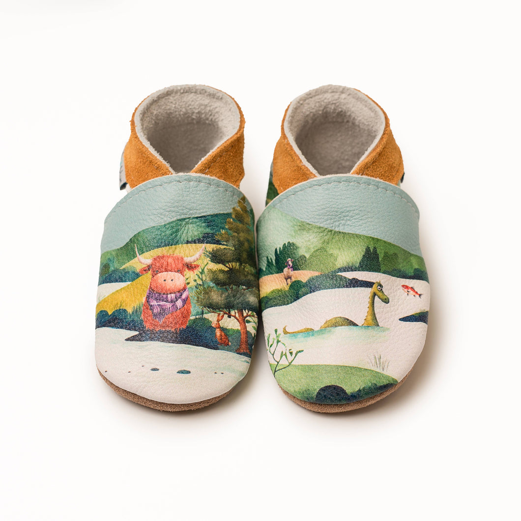 Inch Blue Shoes - Highland Cow
