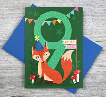 Load image into Gallery viewer, Age Nine Fox Birthday Card
