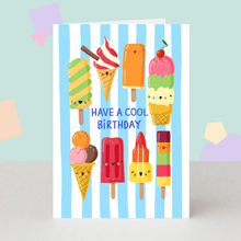 Load image into Gallery viewer, Birthday Card - Cute Ice Creams Greeting Card
