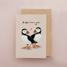 Load image into Gallery viewer, Puffins | Valentines Card | Anniversary | Love Card
