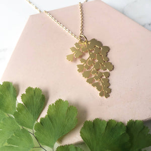 Gold Maidenhair Fern Necklace