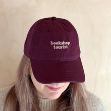 Load image into Gallery viewer, Bookshop Tourist - Cotton Baseball Cap - Burgundy
