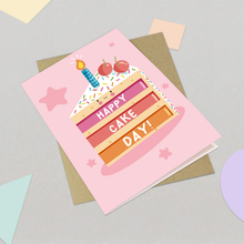 Load image into Gallery viewer, Birthday Card - Cute Happy Cake Day Greeting Card
