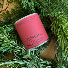 Load image into Gallery viewer, Christmas label Christmas and Spice soy wax candle
