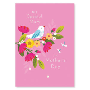 Special Mum Bird & Flowers Mother's Day